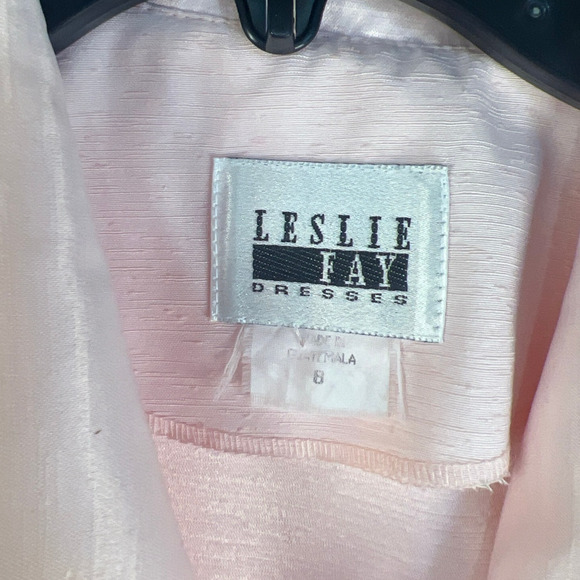 Vtg Leslie Fay Dresses Soft Pink Skirt and Jacket Set Size 8 - Picture 4 of 12